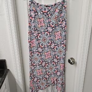 Cynthia Rowley High Low Skirt in Pink and Blue Floral